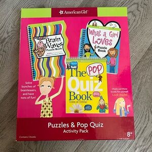 American Girl Puzzles & Pop Quiz Activity Pack - Pink, Yellow, Red